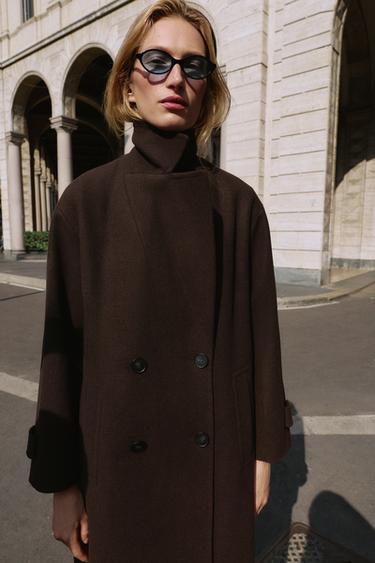 KABÁT OVERSIZE SOFT - Hnědá od Zara