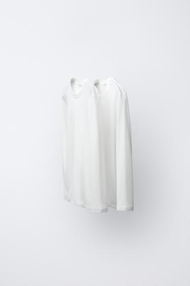 6-14 YEARS/ 2-PACK OF RIBBED T-SHIRTS - Oyster-white by Zara - Image 0