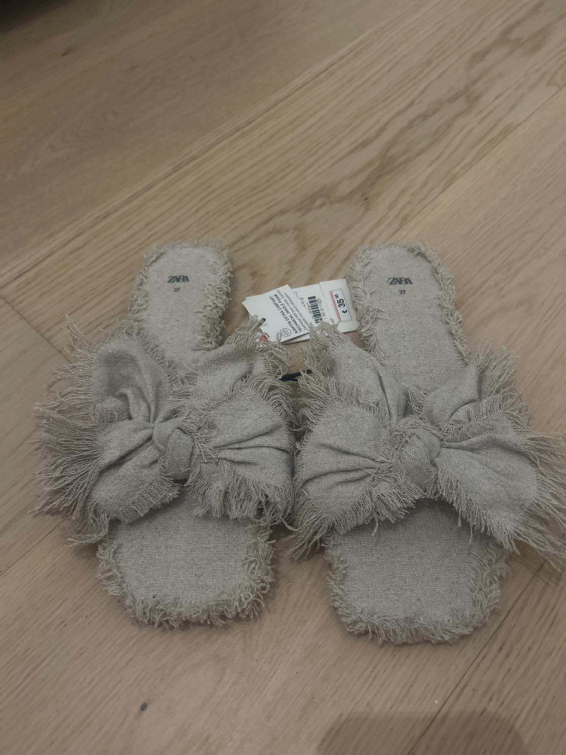 LINEN FLAT SLIDER SANDALS