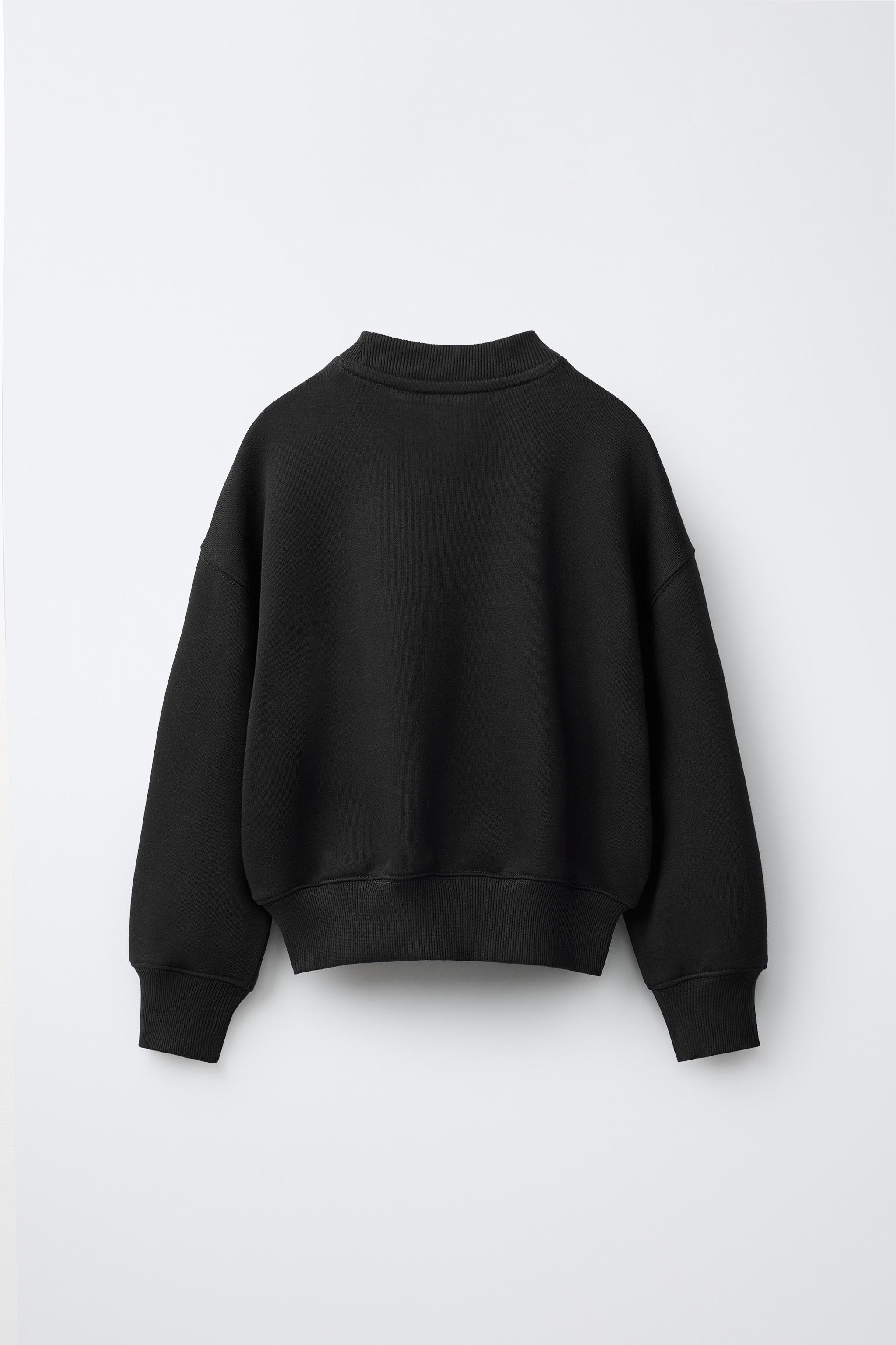 PLAIN JOGGING SWEATSHIRT — Black