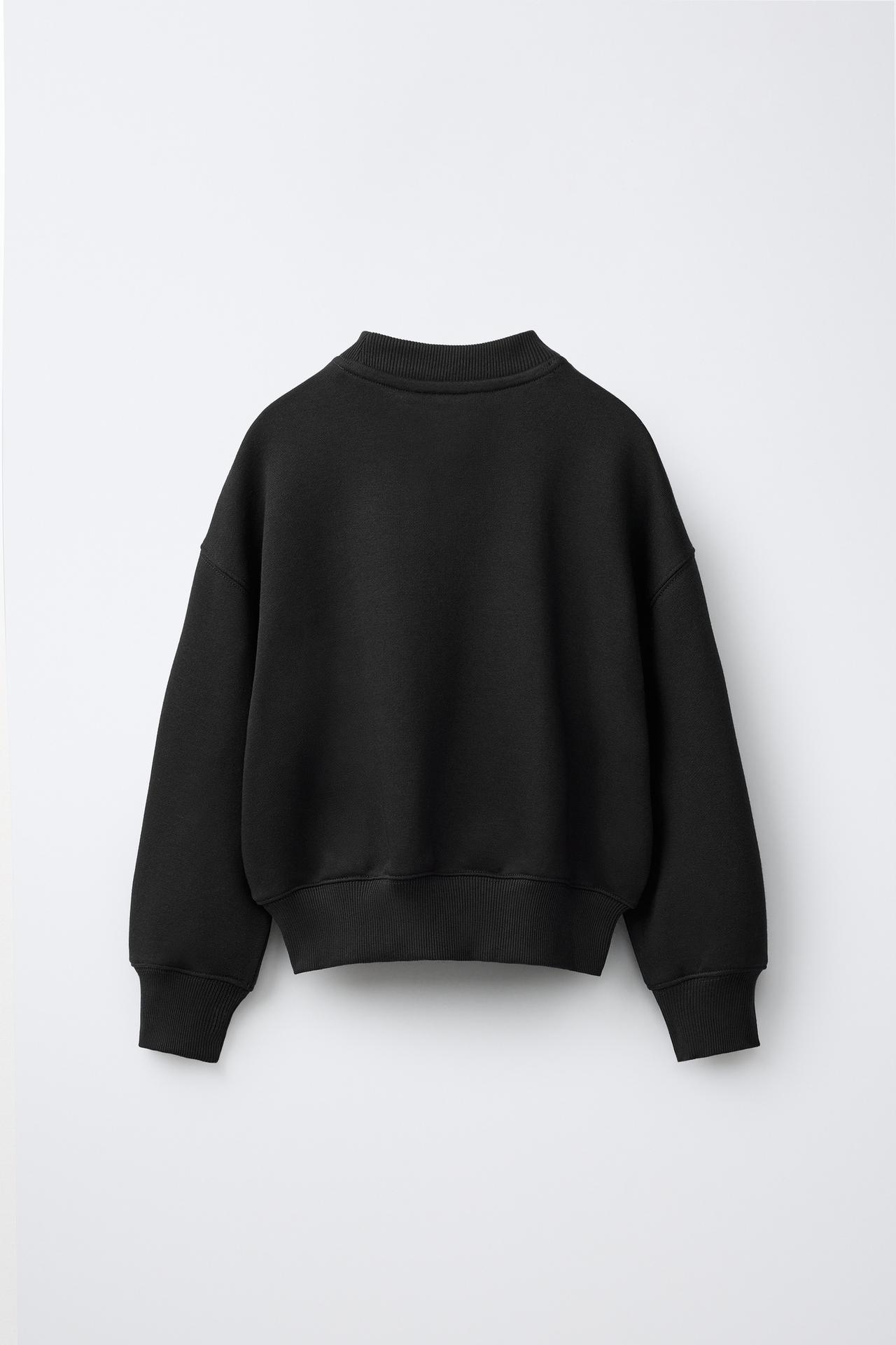 SOLID JOGGING SWEATSHIRT — Black
