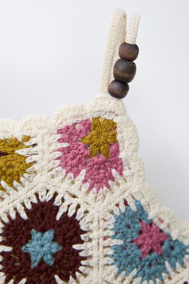 TOP EN MAILLE CROCHET À FLEURS ET FANTAISIE - Multicolore de Zara - Image 2