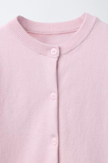 PLAIN KNIT CARDIGAN - Pink by Zara - Image 2