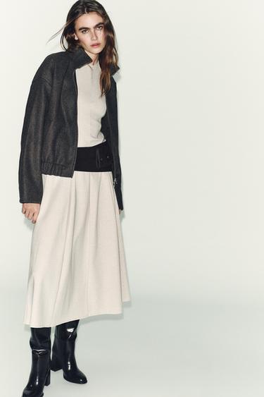 LONG SLEEVELESS DRESS - SAND/BROWN by Zara