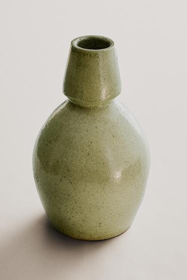 ENAMELLED TERRACOTTA VASE - Turquoise by Zara