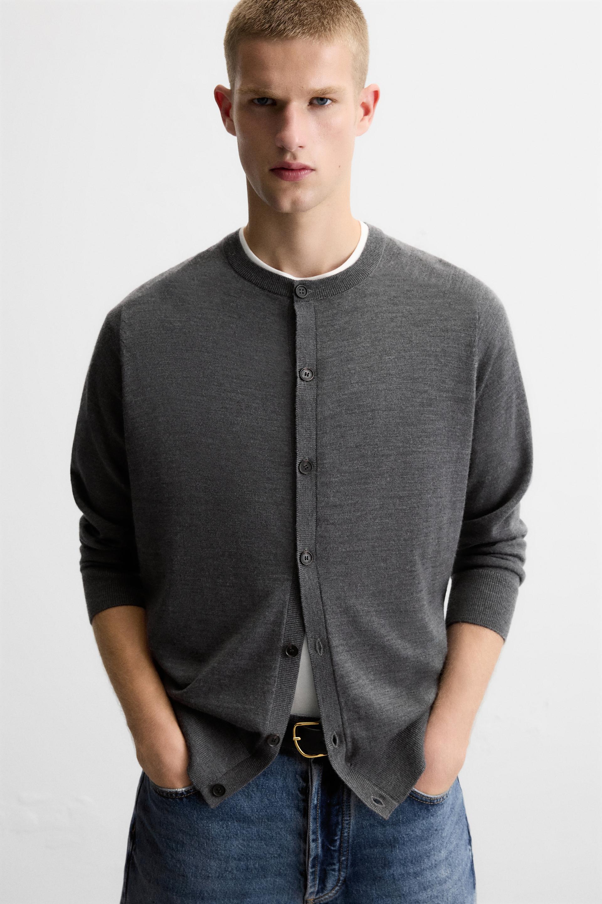 Zara Man 100% ExtraFine purchases Wool Grey Sweater L