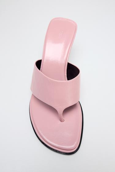 LEDER-SANDALETTE MIT ABSATZ LIMITED EDITION - Rosa von Zara