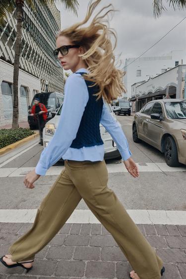 CONTRAST POPLIN SHIRT - Navy blue by Zara - Image 3