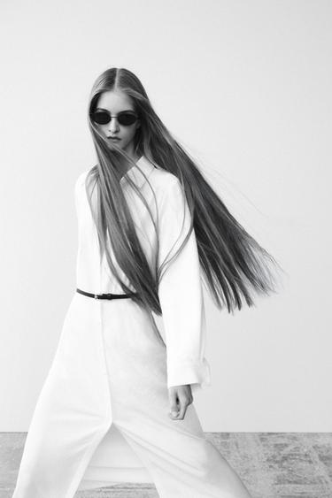 BELTED SHIRT DRESS - Oyster-white by Zara