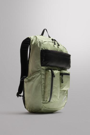 MULTI-POCKET SPORTS BACKPACK - Khaki Green by Zara - Image 4