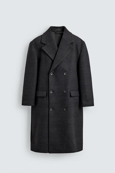 ორბორტიანი პალტო კუბოკრული - Zara-ს Dark grey