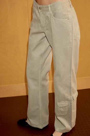 CARGO TROUSERS WITH SEAMS - Stone by Zara - Image 2