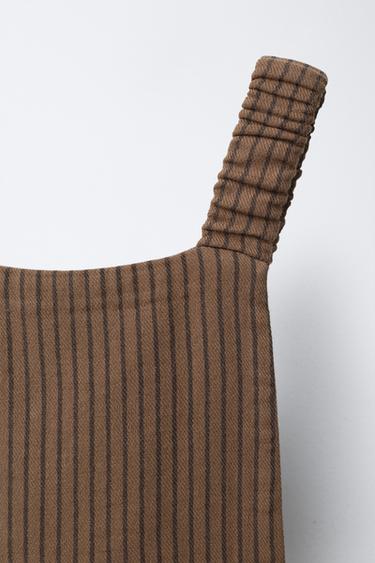 LONG STRIPED DUNGAREES - Brown by Zara - Image 2