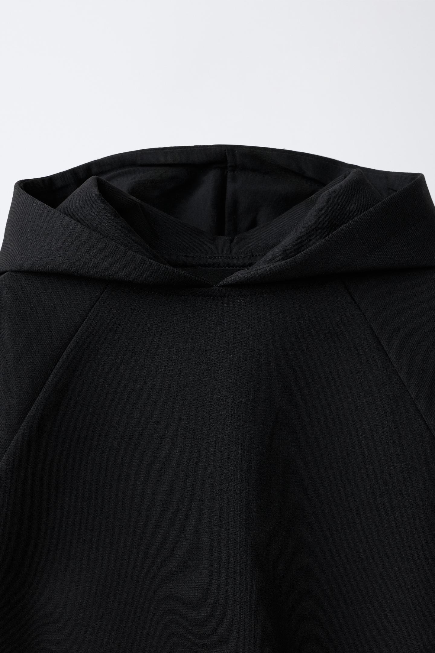 Детское худи Zara Solid Interlock, цвет: Чёрный — фото 3