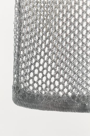 RED METALLIC THREAD TOP - Silver by Zara - Image 3