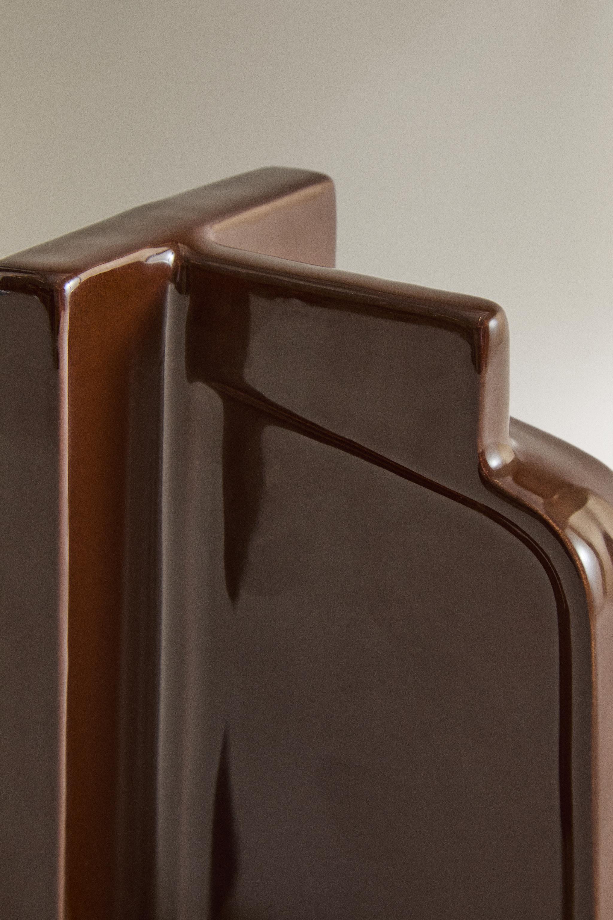 CERAMIC BOOKEND — Brown