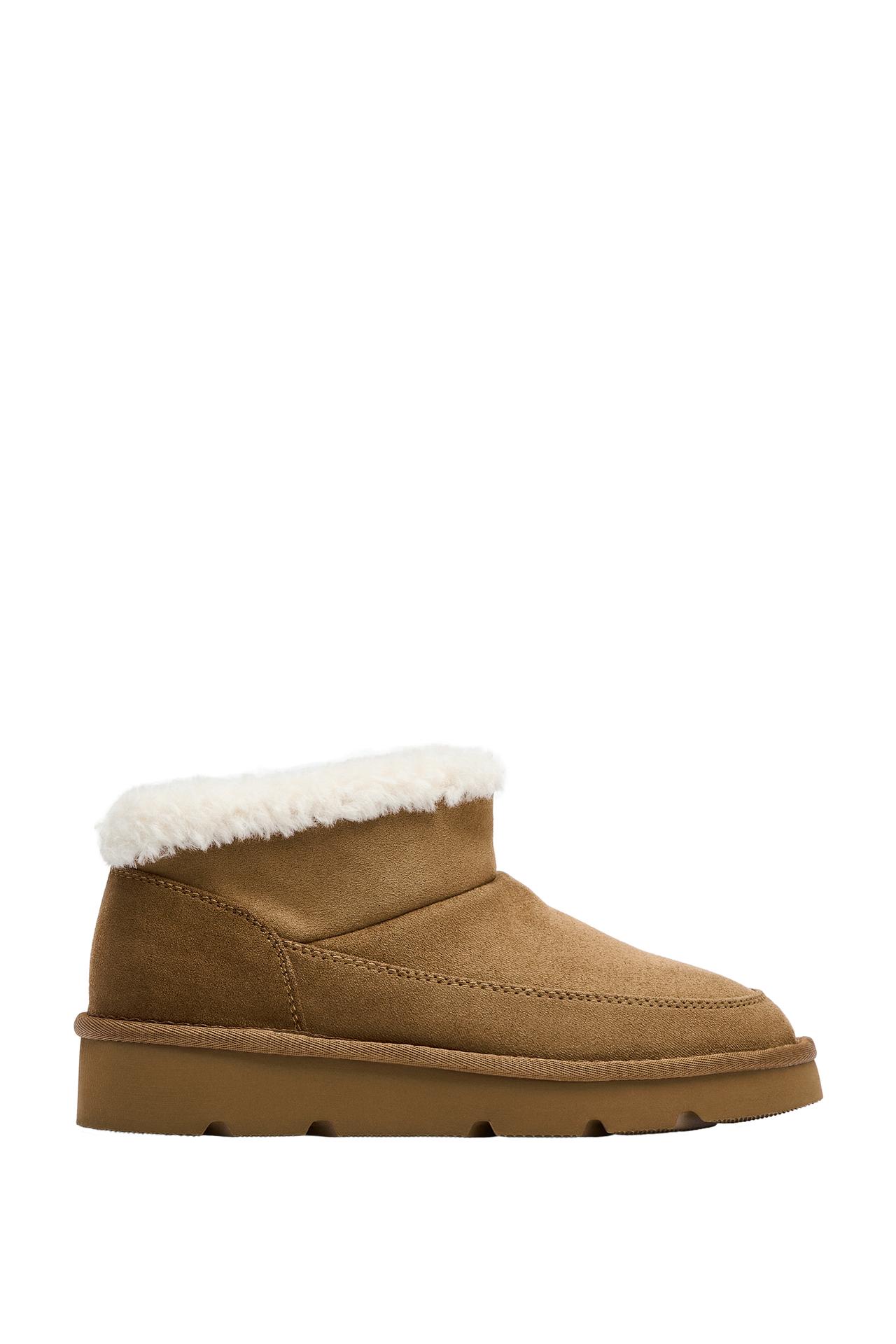 FAUX SHEARLING LINED ANKLE BOOTS