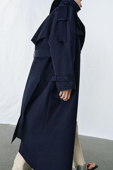 ZW COLLECTION OVERSIZE TRENCH COAT WITH BELT - Blue by Zara - Image 5