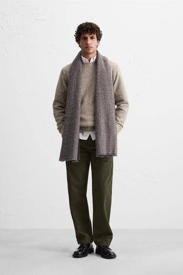 Zara FLECKED KNIT STRUCTURED SWEATER - Beige marl - Image 0