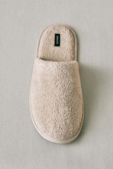 TERRY BATHROOM SLIPPERS - Sand Brown by Zara