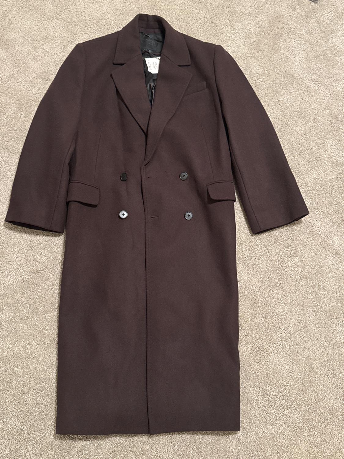 OVERSIZED DOUBLE-BREASTED WOOL COAT ZW COLLECTION - Image 3