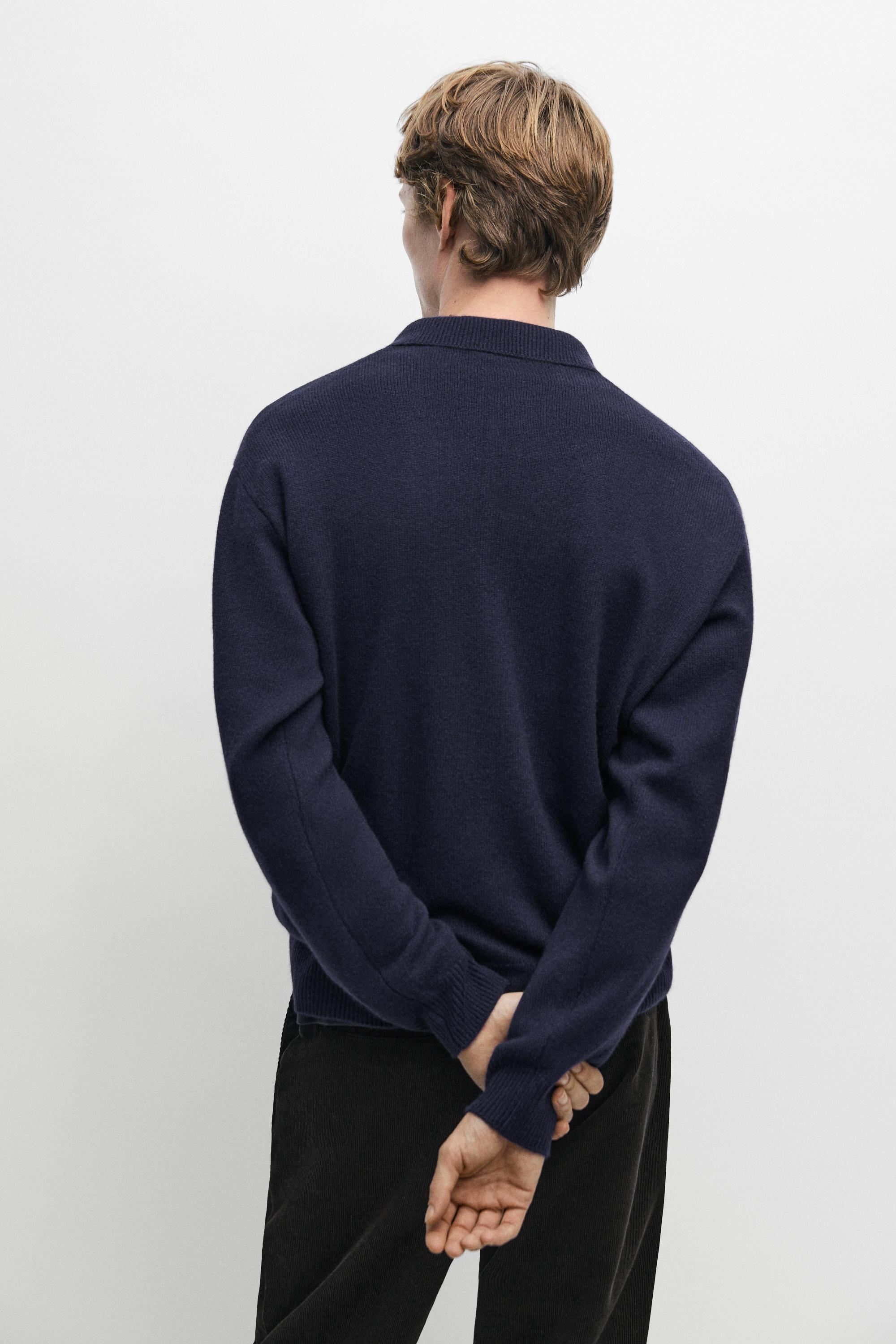 Pull polo en maille détail poche