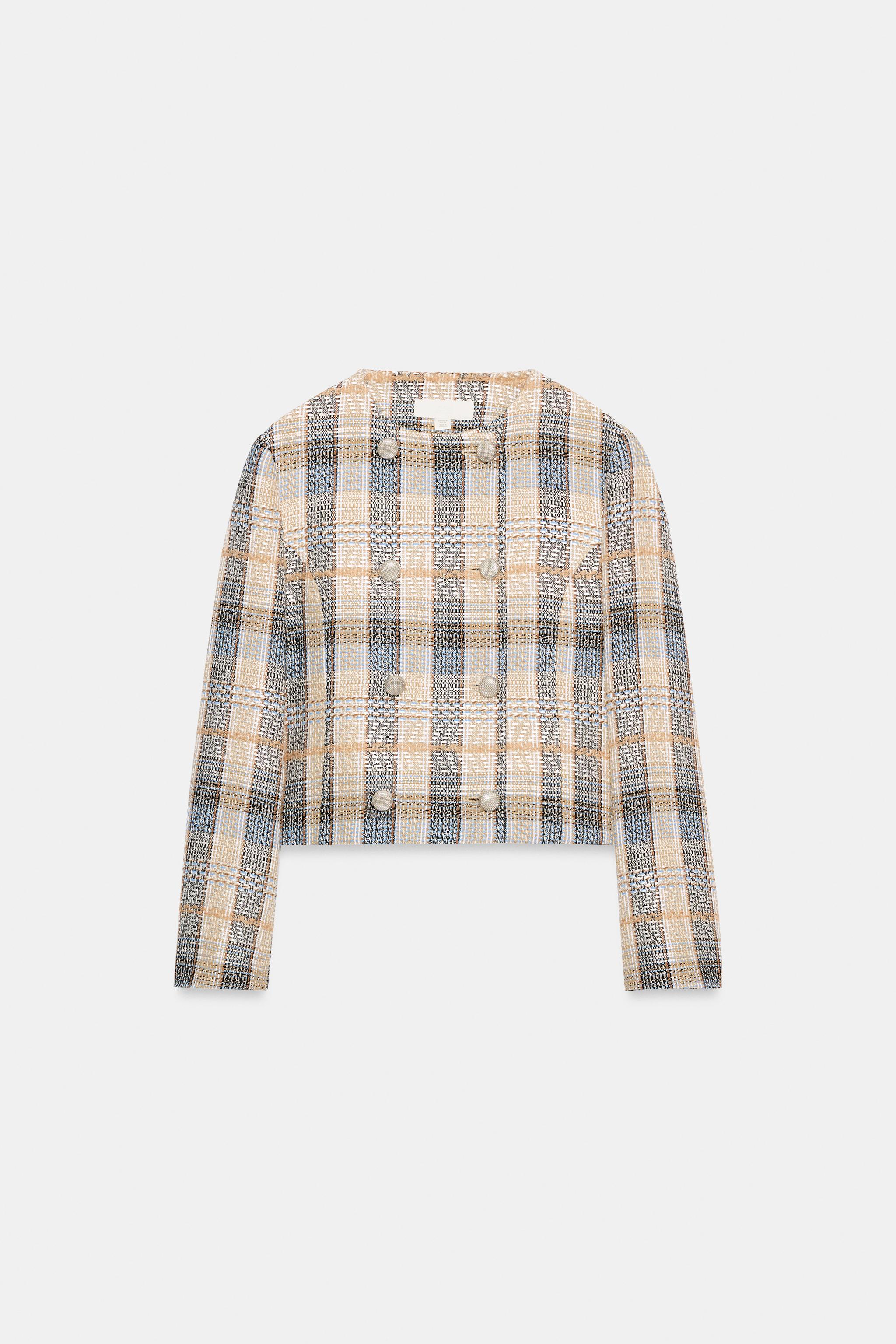 BLAZER XADREZ CRUZADO - Multicolor | ZARA Brasil