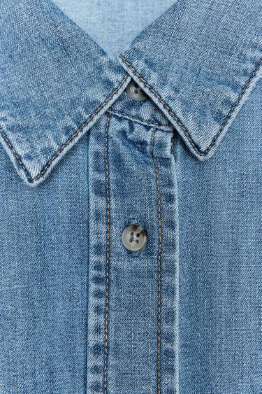 TRF DENIM SHIRT - Blue by Zara - Image 8