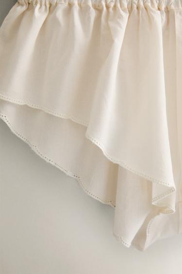 SHORT CULOTTE DENTELLE - Ivoire de Zara - Image 4