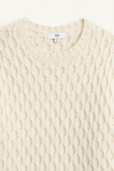 PULL EN JACQUARD GÉOMÉTRIQUE ÉDITION LIMITÉE - Crème de Zara - Image 7