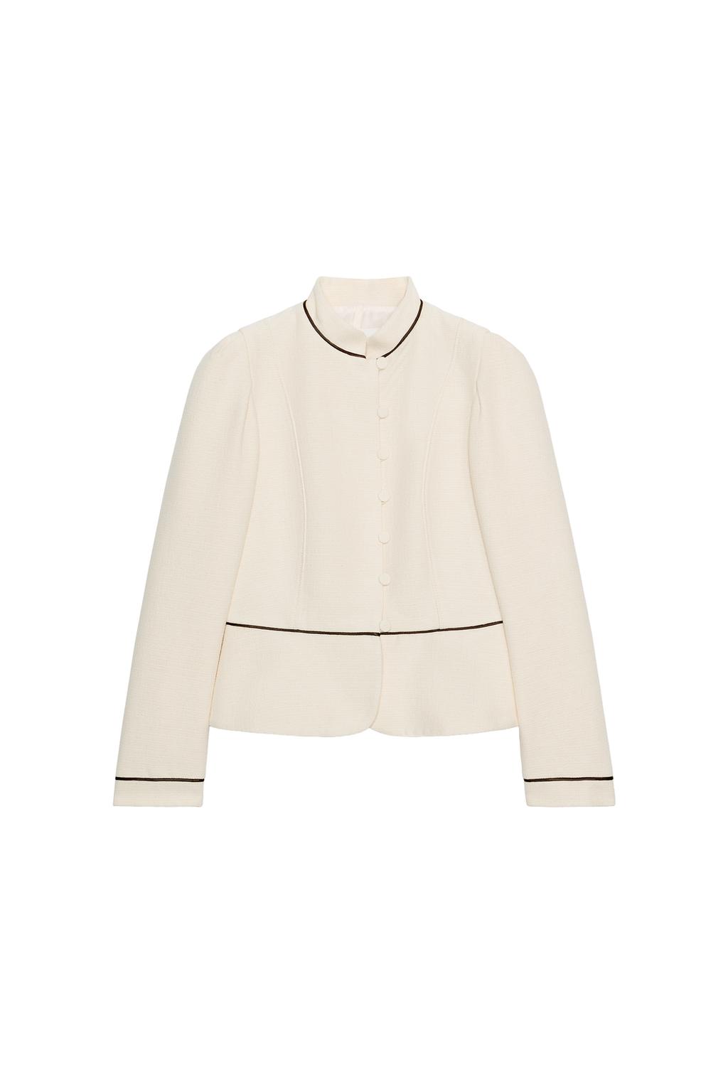 TAILORED CONTRAST PIPING BLAZER - image 3
