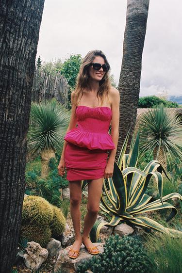 VESTIDO MINI PALABRA DE HONOR - Fucsia de Zara - Imagen 0