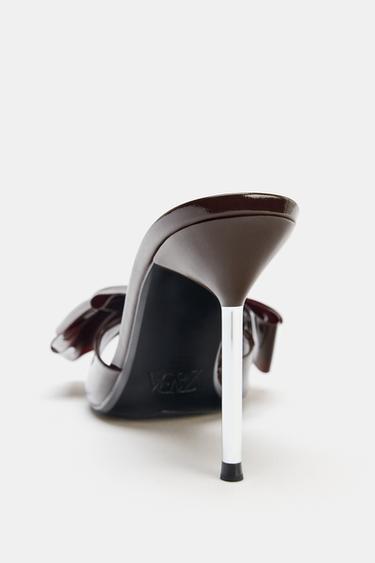 SANDALES À TALONS ET NŒUD - Bordeaux de Zara - Image 5