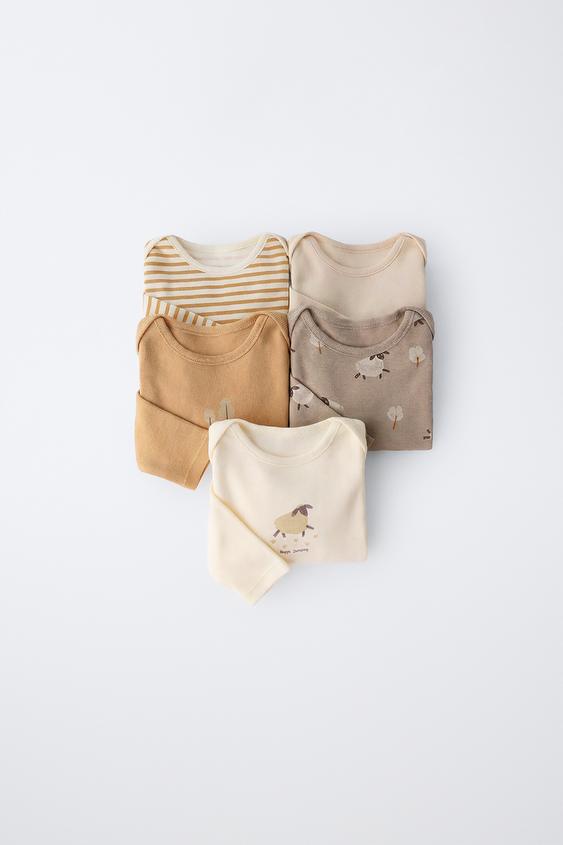 PACK CINCO BODIES OVEJAS - Multicolor de Zara - Imagen 0