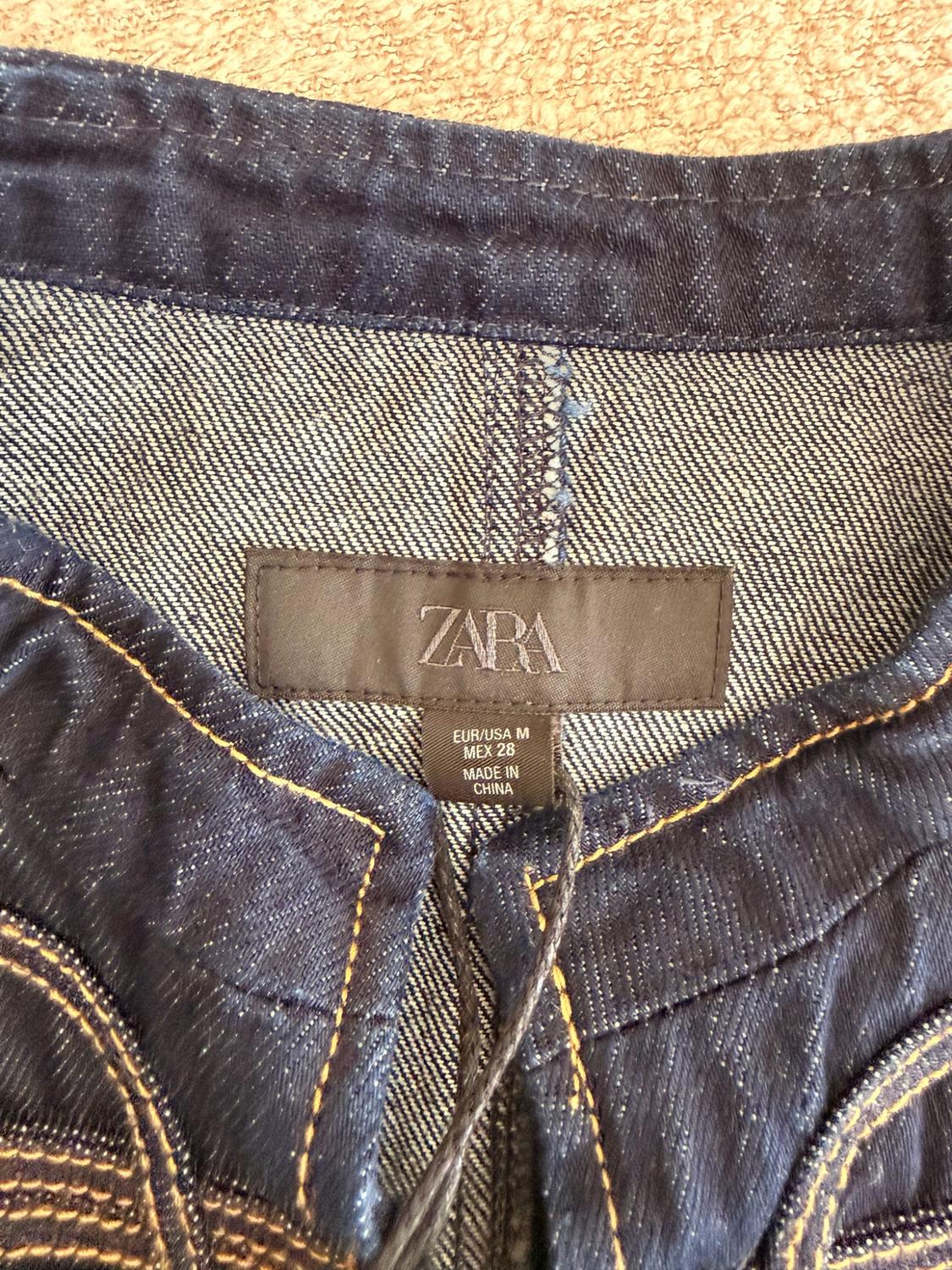 ZW COLLECTION DENIM WAISTCOAT WITH FRONT FASTENING - Image 2