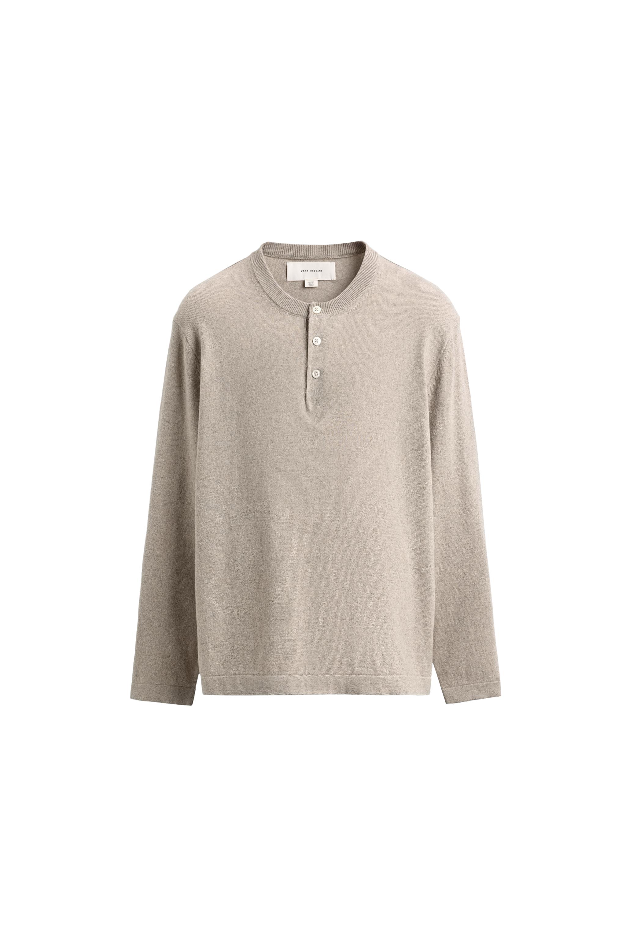 COTTON BLEND HENLEY JUMPER