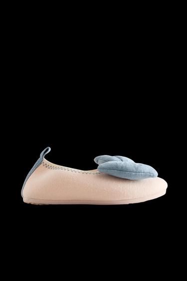 Zara BALLET FLATS WITH BOW - Pinkish - Image 0