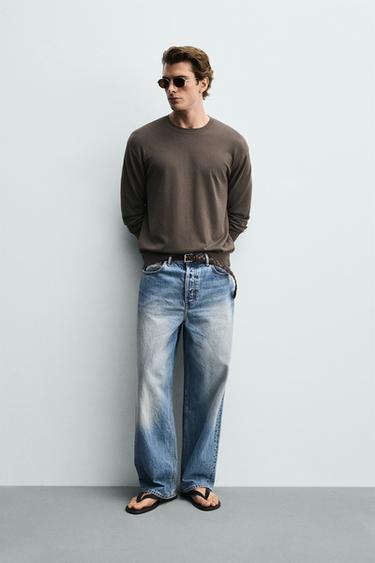 JERSEY REGULAR FIT BÁSICO - Marrón oscuro de Zara