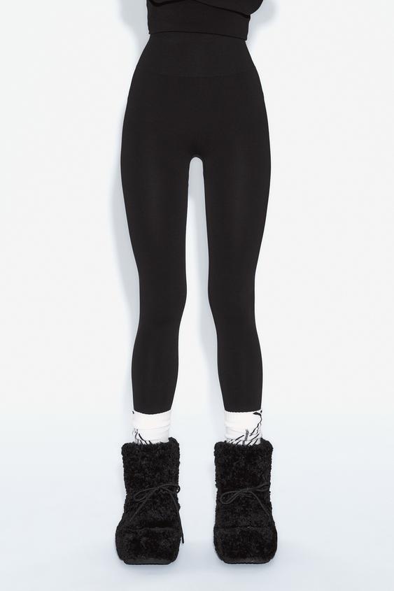 Zara FW HIGH-WAIST EXTRA LONG FAUX LEATHER LEGGINGS PANT BLACK XS-XXL  5427/257