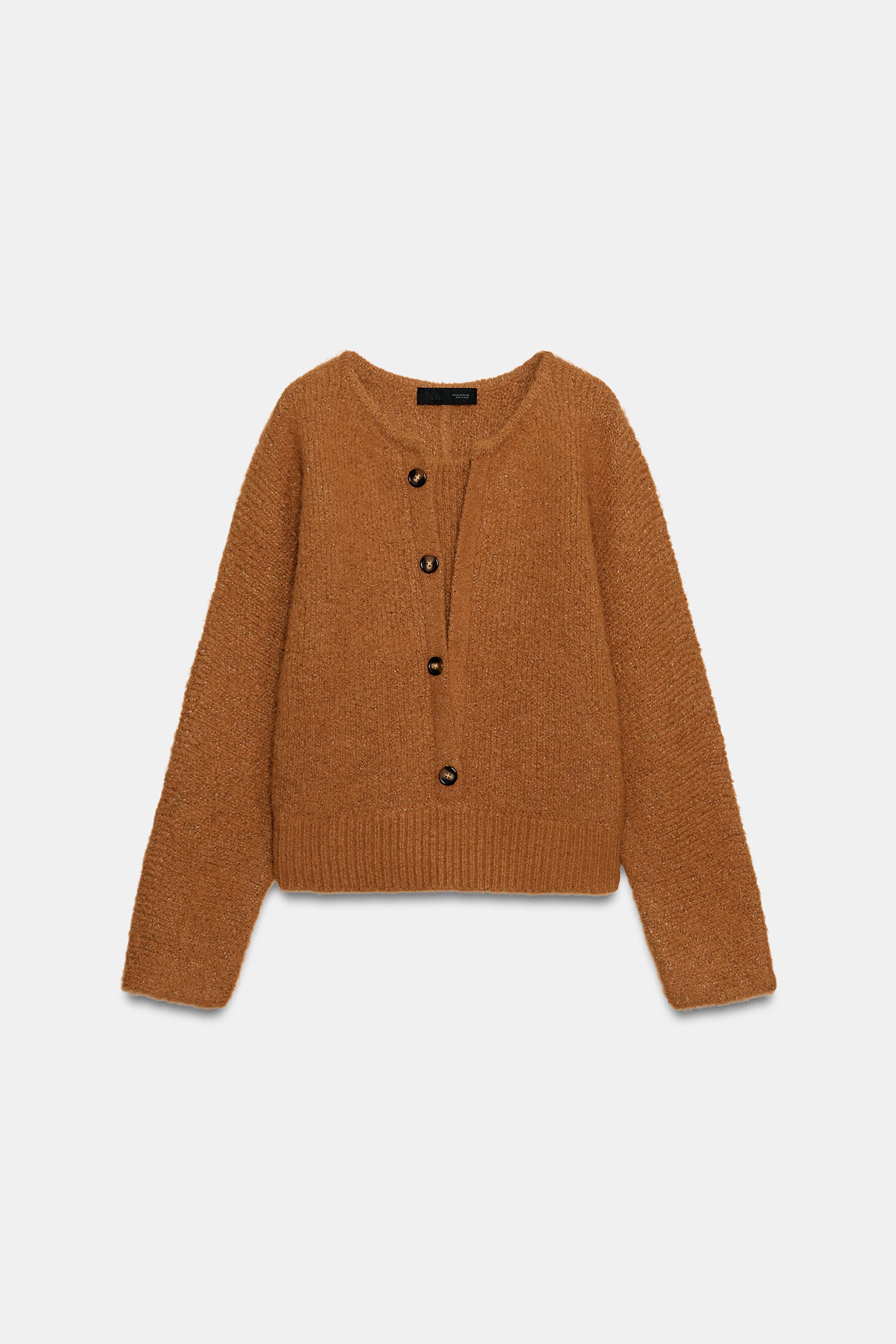 SUÉTER DE TRICÔ DUPLO - Laranja-queimado | ZARA Brasil