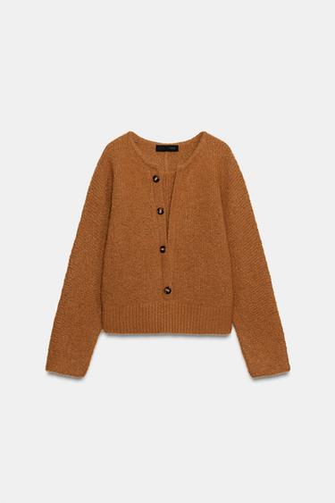 SUÉTER DE TRICÔ DUPLO - Laranja-queimado da Zara - Imagem 0