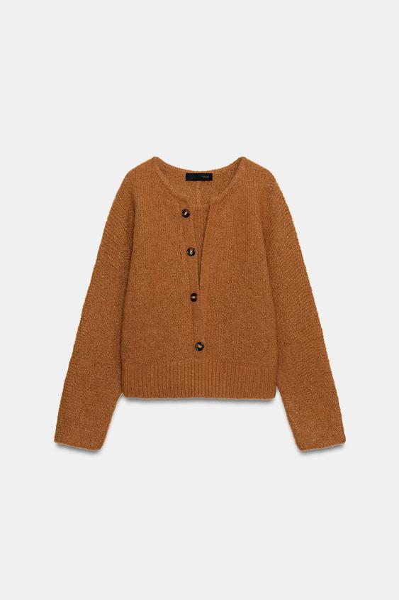 JERSEY PUNTO DOBLE - Naranja quemado de Zara - Imagen 0