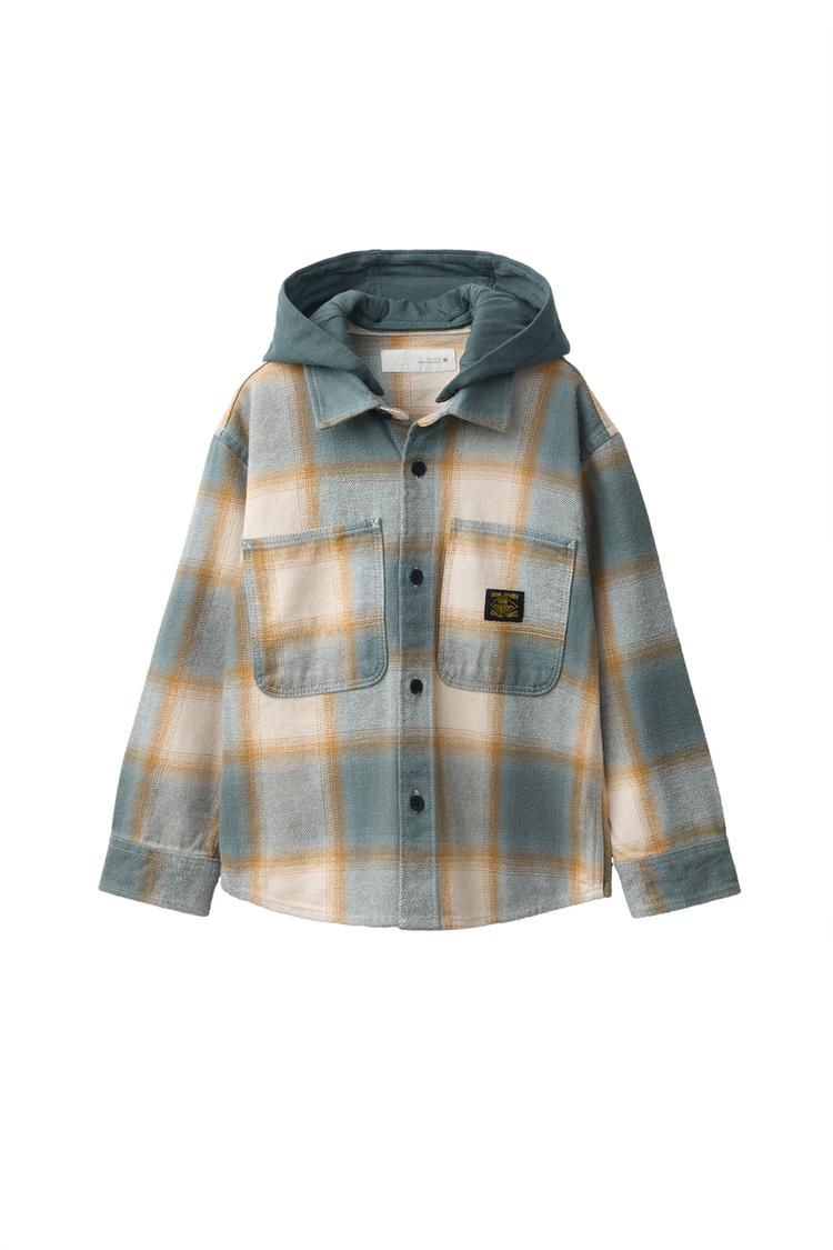 SOBRECAMISA CUADROS CAPUCHA EXTRAIBLE