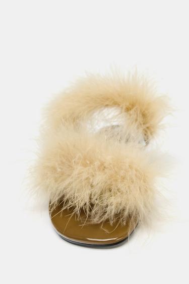 SANDALES BRIDES PLUMES - Jaune de Zara - Image 6