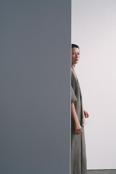 PRINTED COAT ZW COLLECTION - Light brown by Zara - Image 3
