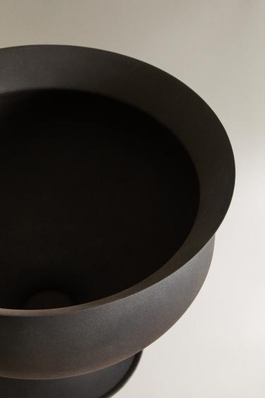 GRAND POT MÉTALLIQUE - Marron de Zara - Image 2