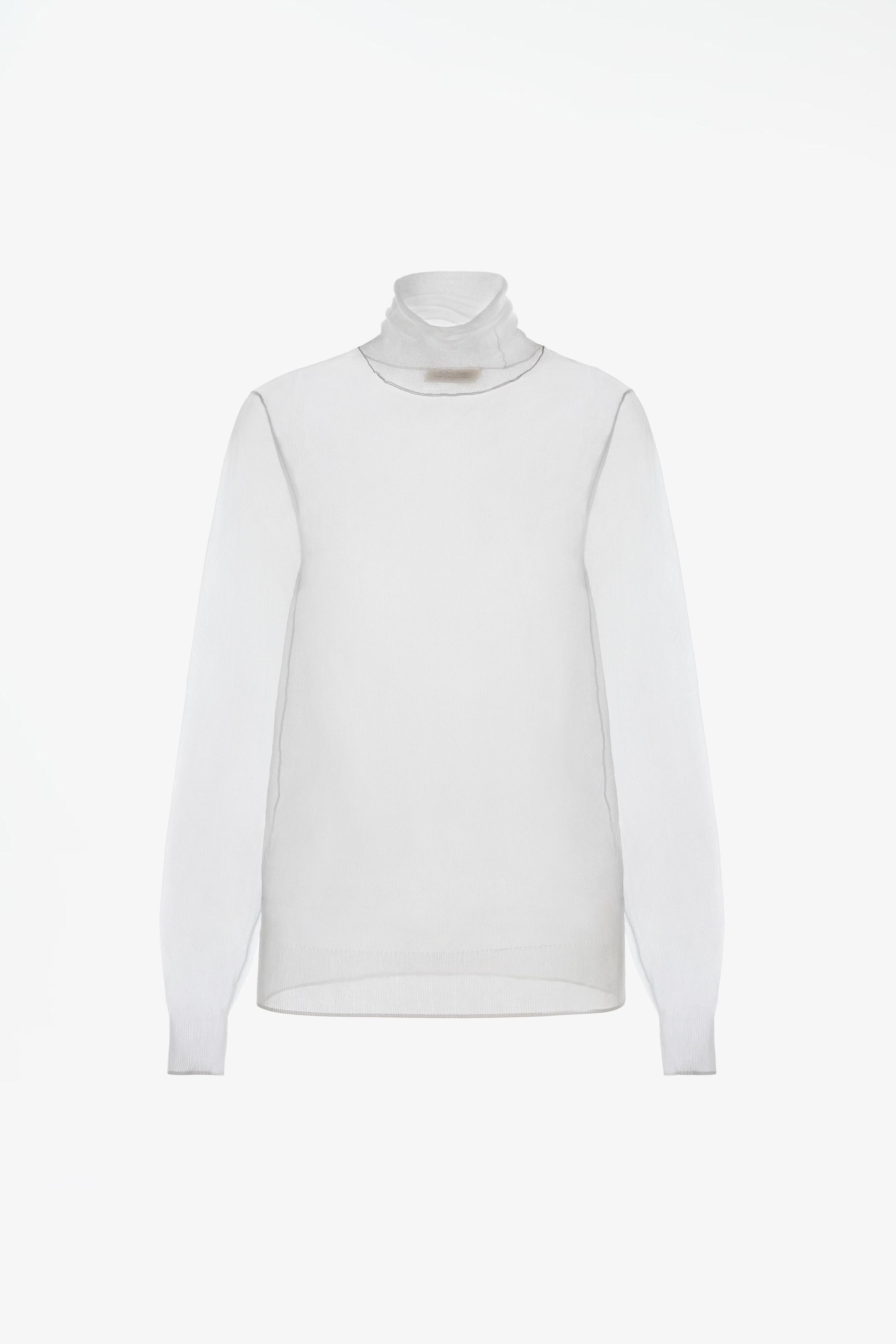 LIMITED EDITION SEMI-SHEER HIGH NECK SWEATER - White | ZARA United