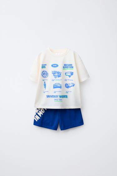 6-14 YEARS/ CAR T-SHIRT AND BERMUDA PYJAMAS - Electric blue by Zara