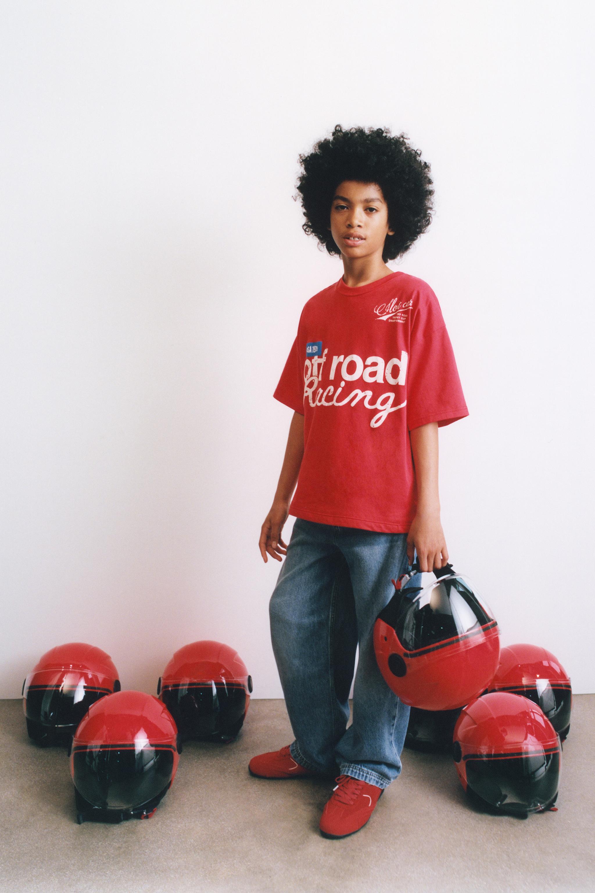 【RONRON】25SS/送料関税込/フルーツ/トマト ★ CROP T SHIRT ★ RAISED PRINT T-SHIRT - Red | ZARA United States