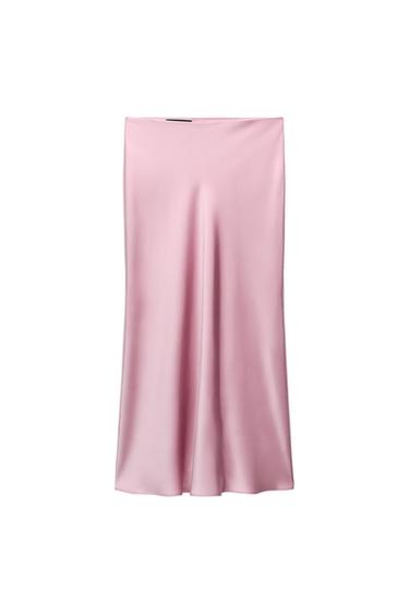 SATIN MIDI SKIRT